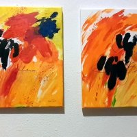 Schafe 1 und 2  Acryl auf Leinwand  40/40 cm