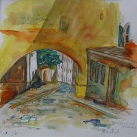 Gasse in Passau 50/50 cm