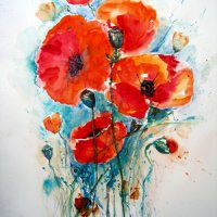 Roter Mohn 56/76 cm